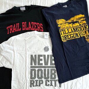 Portland Oregon Graphic T Shirt Lot Trail Blazers Rip City Tillamook